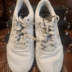 Puma White Leather Women's Sneakers